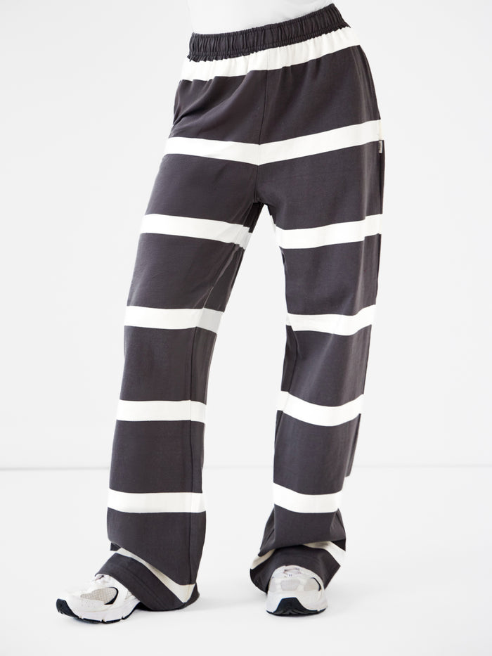 Tilly Striped Trousers - Holzkohle