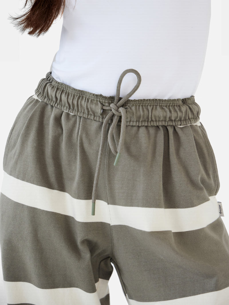 Tilly Striped Trousers - Safari Green