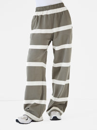Tilly Striped Trousers - Safari Green