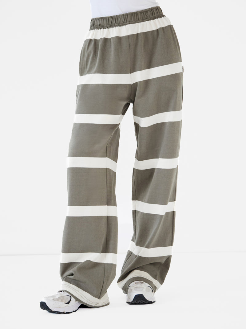 Tilly Striped Trousers - Safari Green