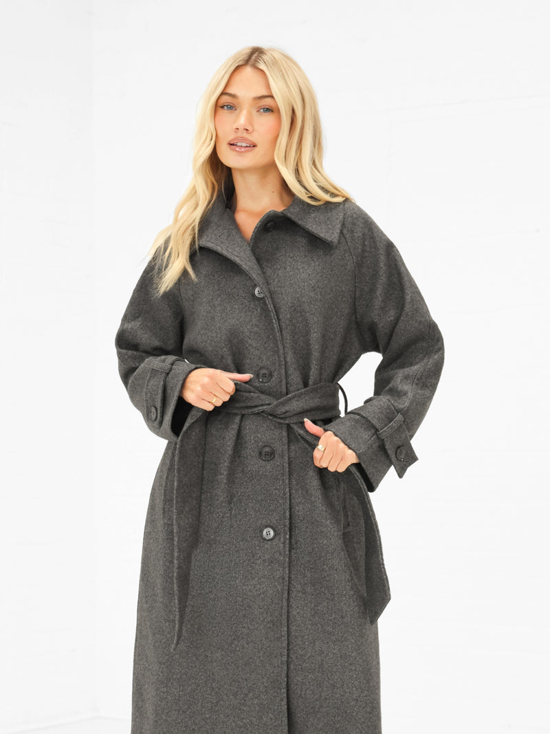 Madalyn Longline Coat - Anthracite
