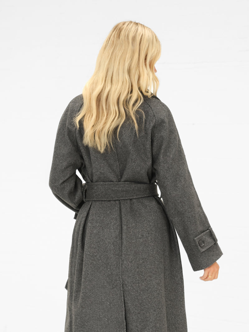 Madalyn Longline Coat - Anthracite