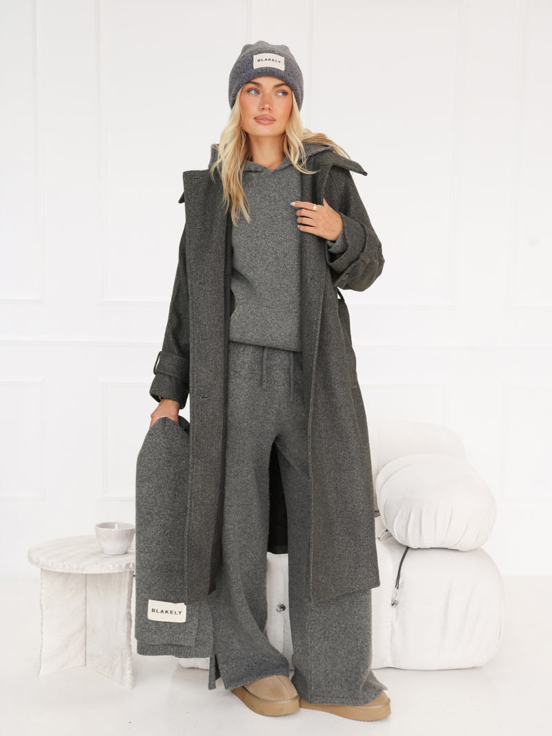 Madalyn Longline Coat - Anthracite