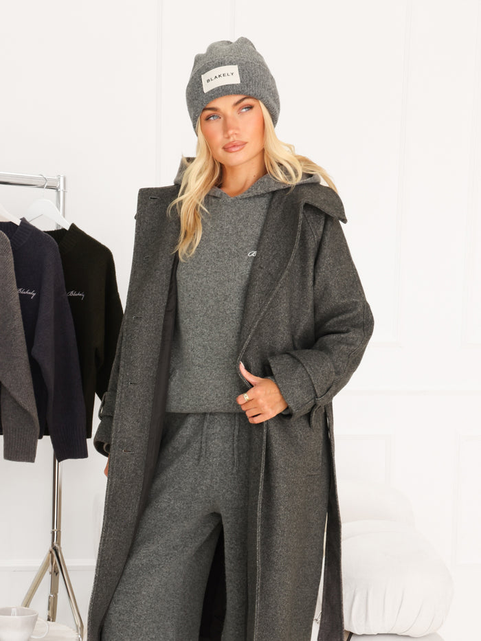 Madalyn Longline Coat - Holzkohle