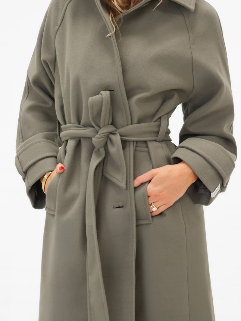 Madalyn Longline Coat - Safarigroen