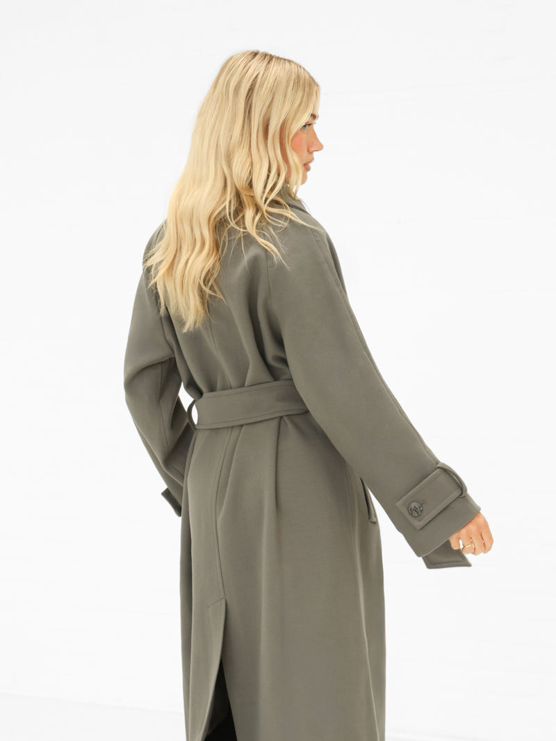 Madalyn Longline Coat - Safarigroen