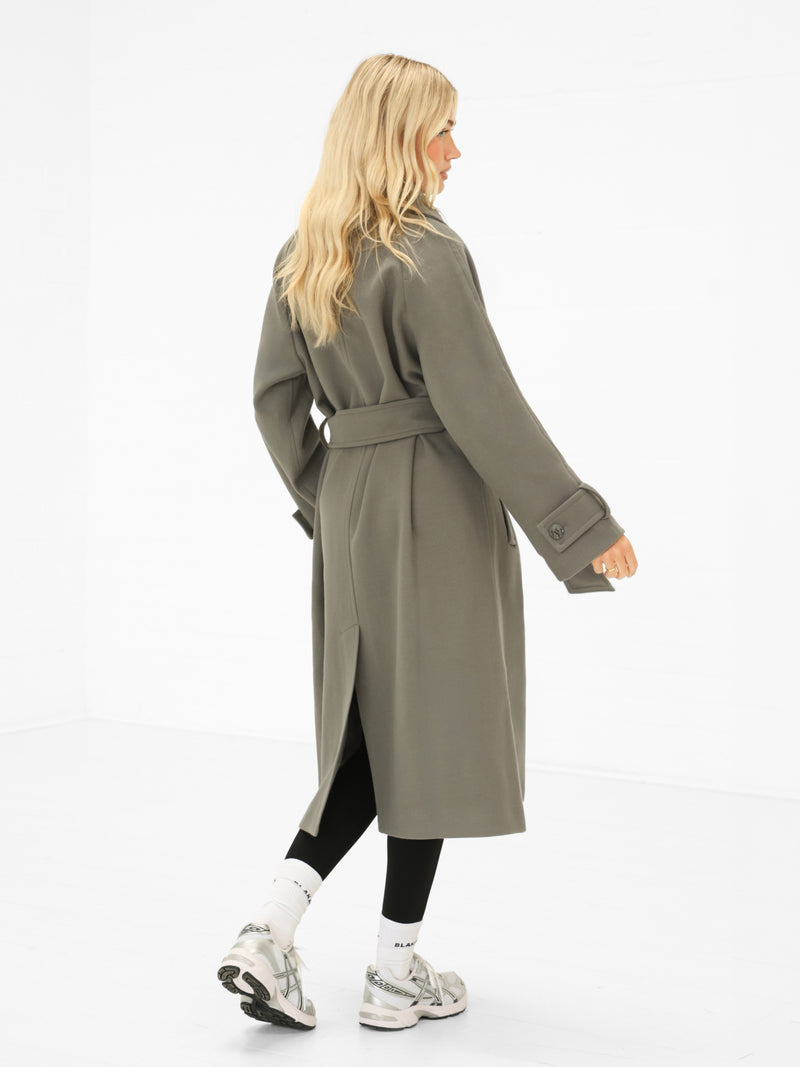 Madalyn Longline Coat - Safarigroen