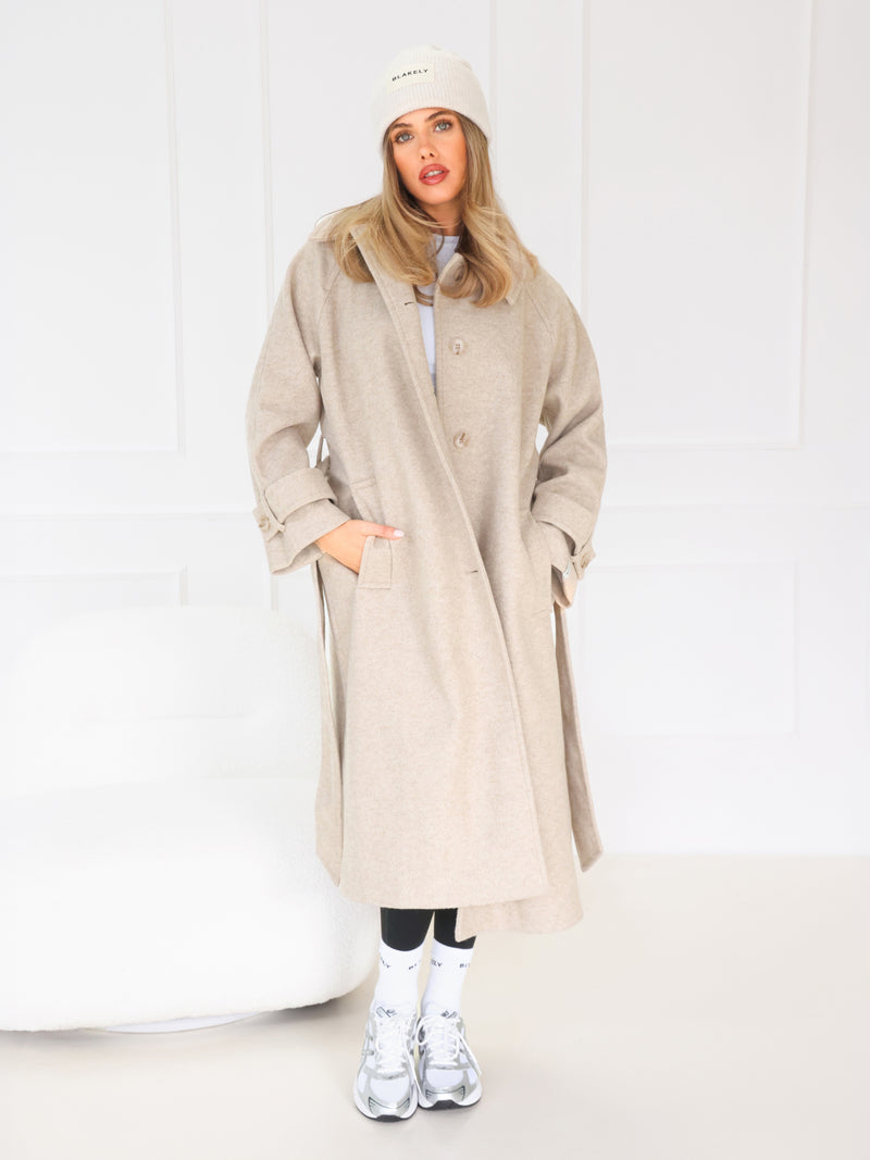 Madalyn Longline Coat - Tan