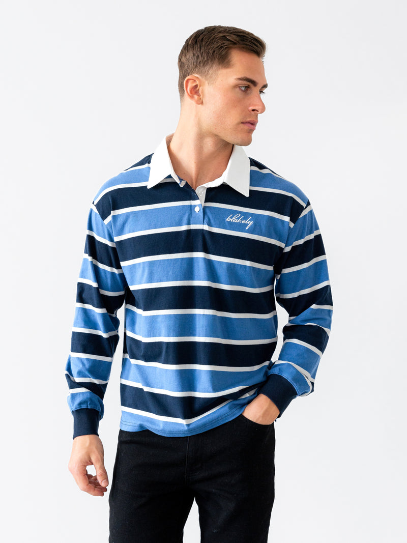 Stanley Stripe Rugby Shirt - Blue Mix