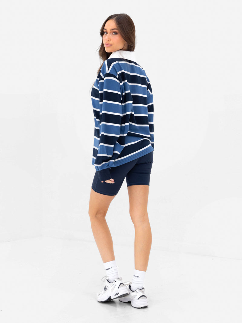 Skye Stripe Rugby Shirt - Blue Mix