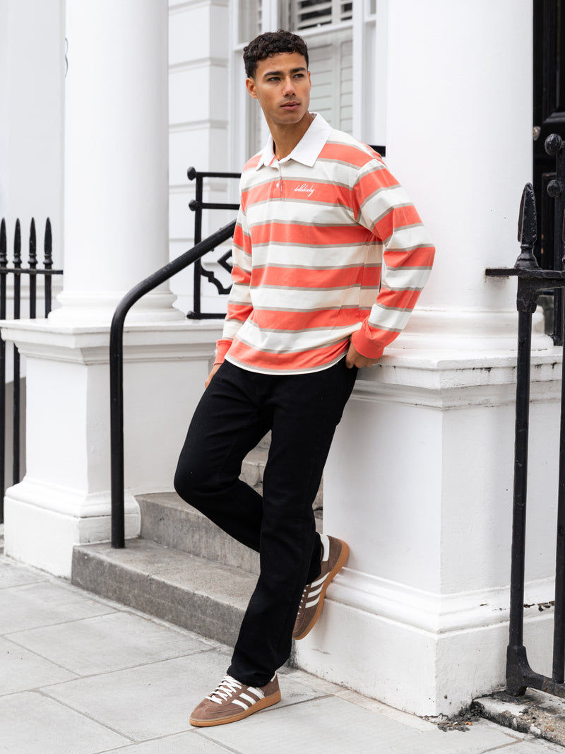 Stanley Stripe Rugby Shirt - Orange Mix