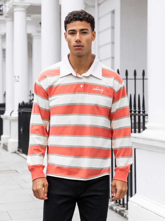 Stanley Stripe Rugby Shirt - Orange Mix