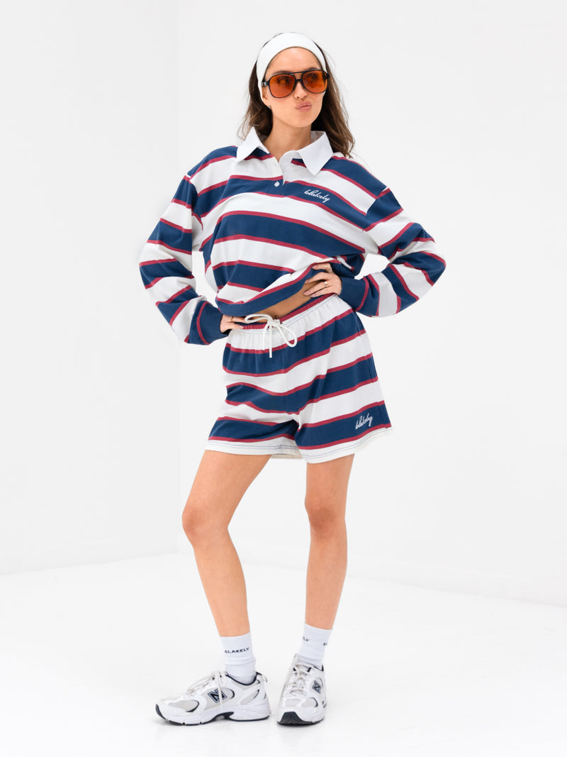 Skye Stripe Rugby Shirt - Red Mix