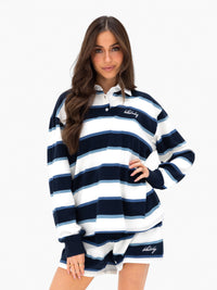 Skye Stripe Rugby Shirt - Marine mix