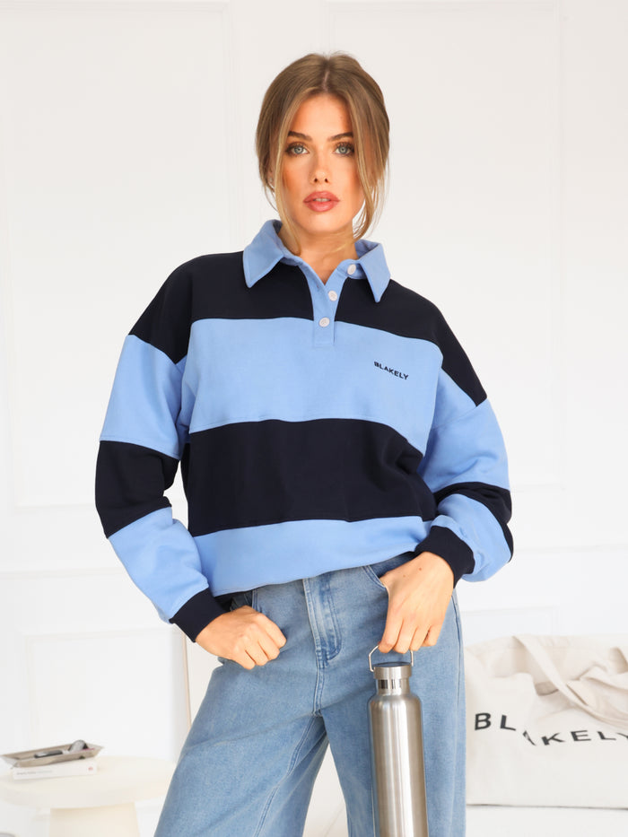 Harper Rugby Shirt - Marine & Blau