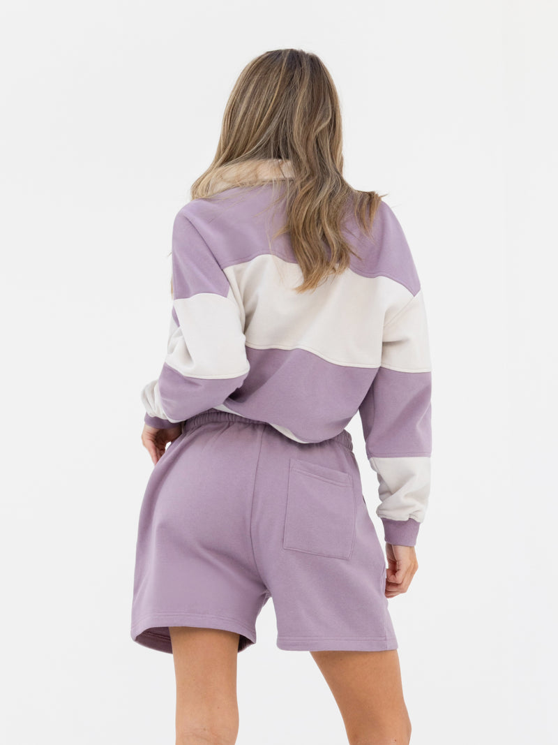 Harper Rugby Shirt - Lilac & Off White