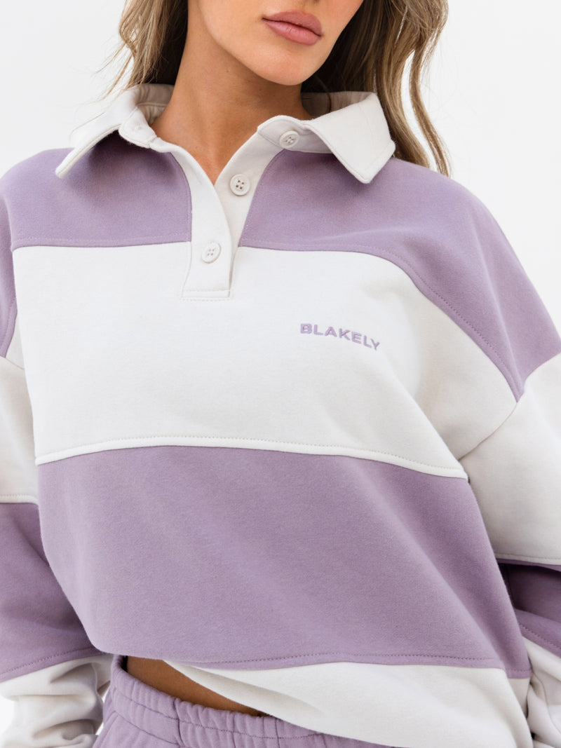 Harper Rugby Shirt - Lilac & Off White