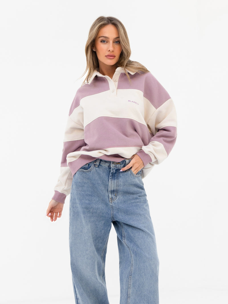 Harper Rugby Shirt - Flieder & Cremeweiß