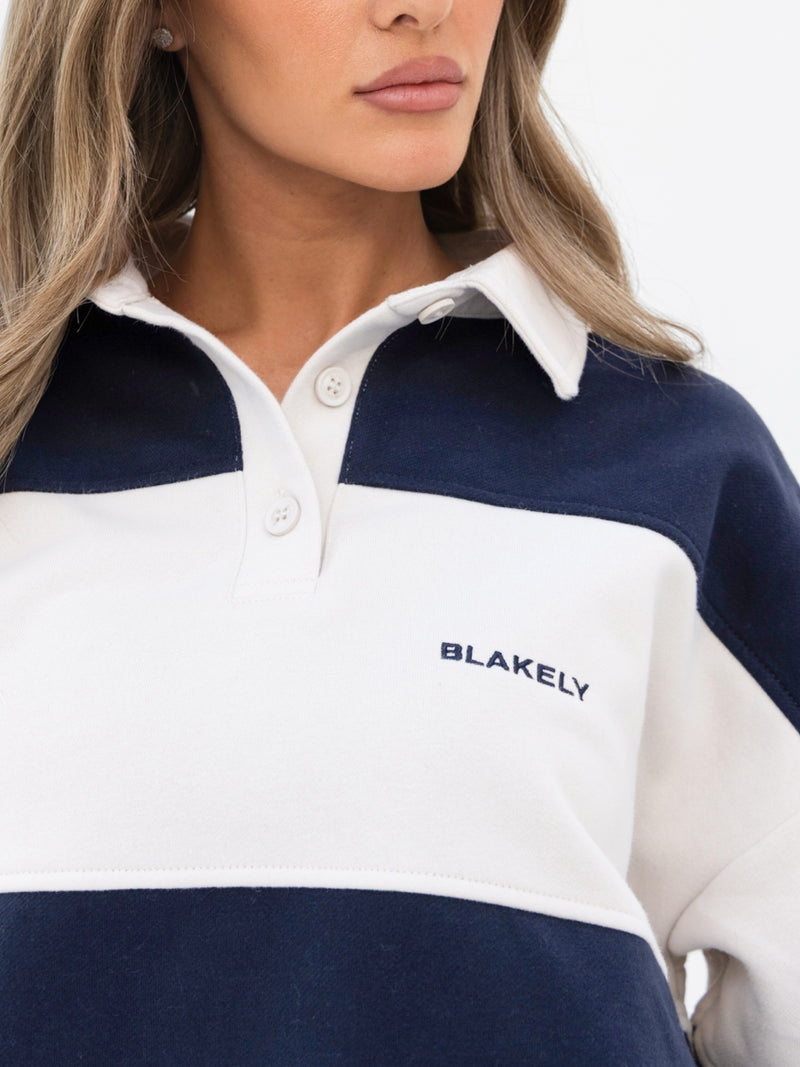 Harper Rugby Shirt - Marineblau & Cremeweiß