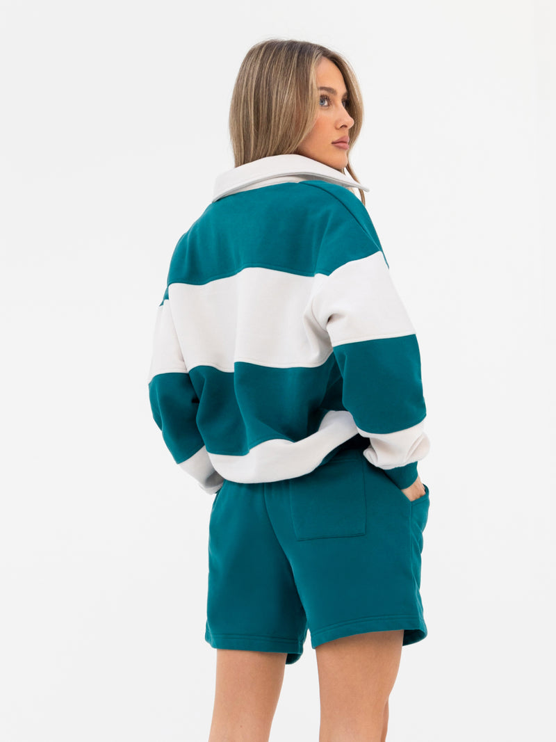 Harper Rugby Shirt - Teal & Off White