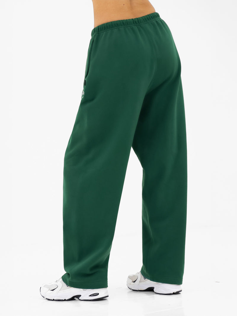 Heritage Wide Leg Sweatpants - Pine Green