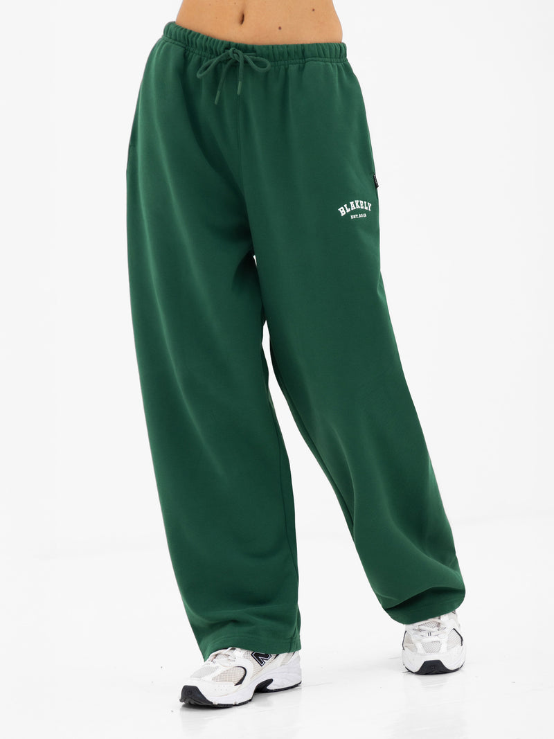 Heritage Wide Leg Sweatpants - Pine Green