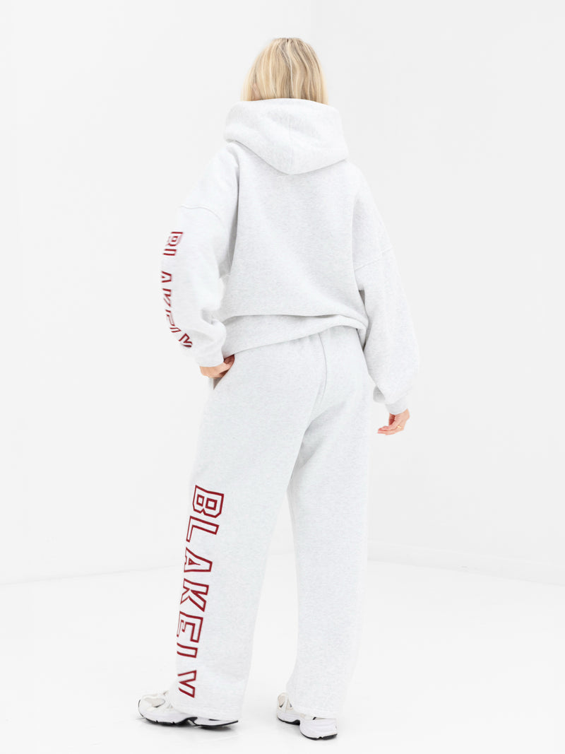 Alexis Wide Leg Sweatpants - Marl White