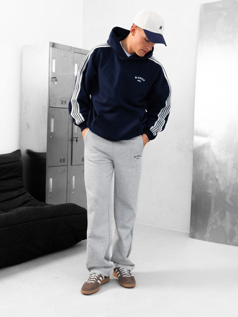 Zayd Wide Leg Sweatpants - Marl Grey