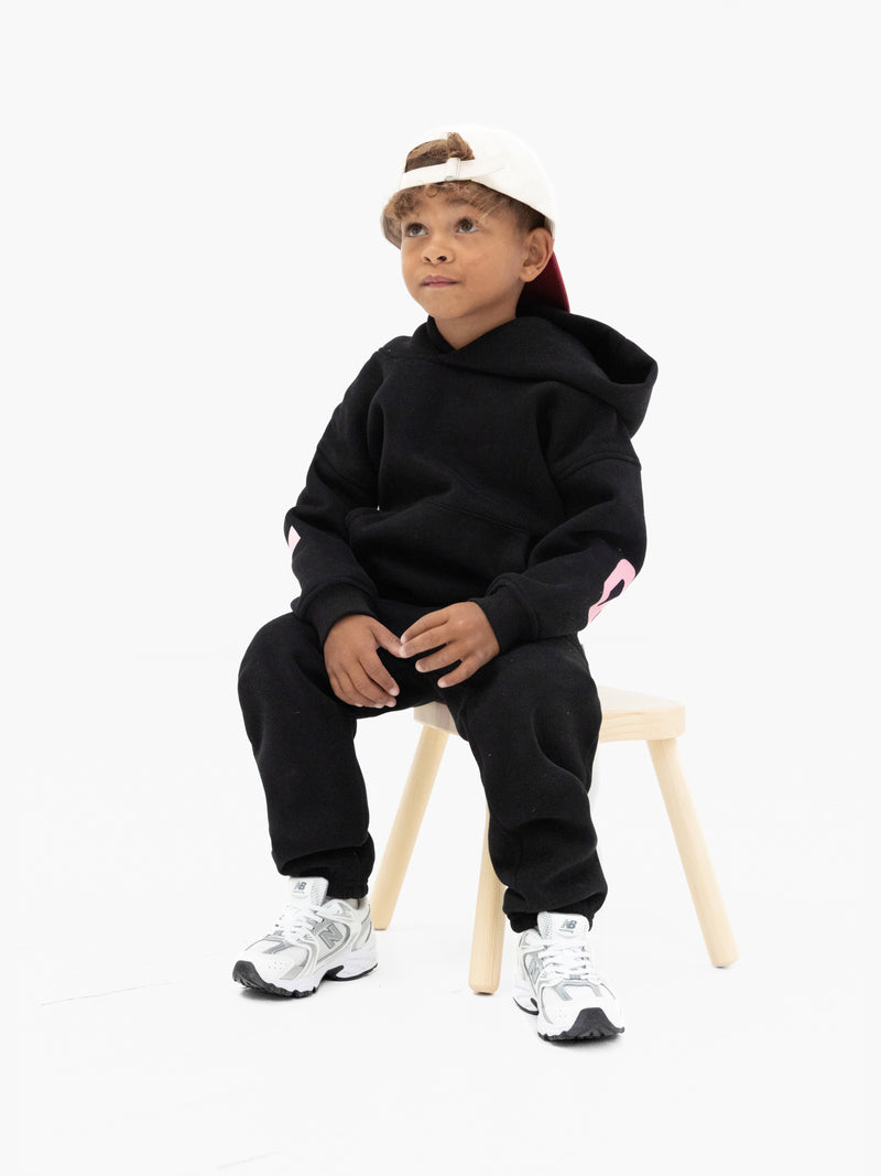 Mini Blakely Hoodie - Schwarz und Rosa