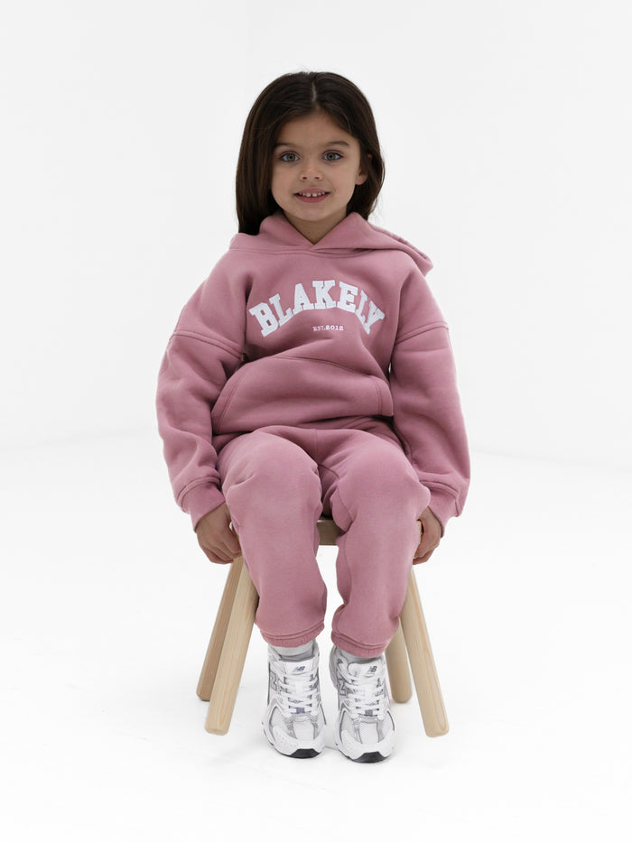 Mini Varsity Hoodie - Dusty Pink