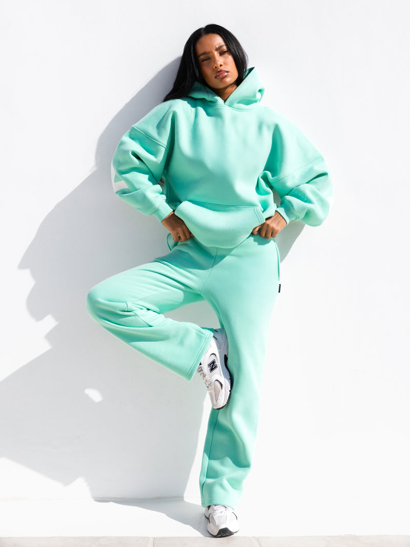 Isabel Wide Leg Sweatpants - Bright Mint