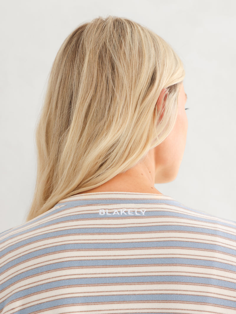 Sadie Stripe Long Sleeve Top - Hellblauer Streifen