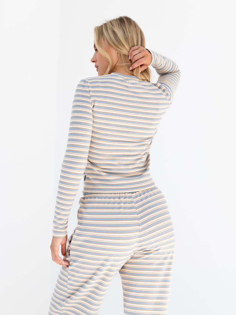 Sadie Stripe Top - Babyblaue Streifen