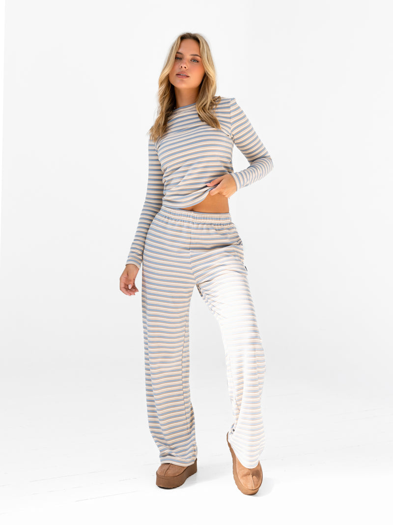 Sadie Stripe Top - Babyblaue Streifen