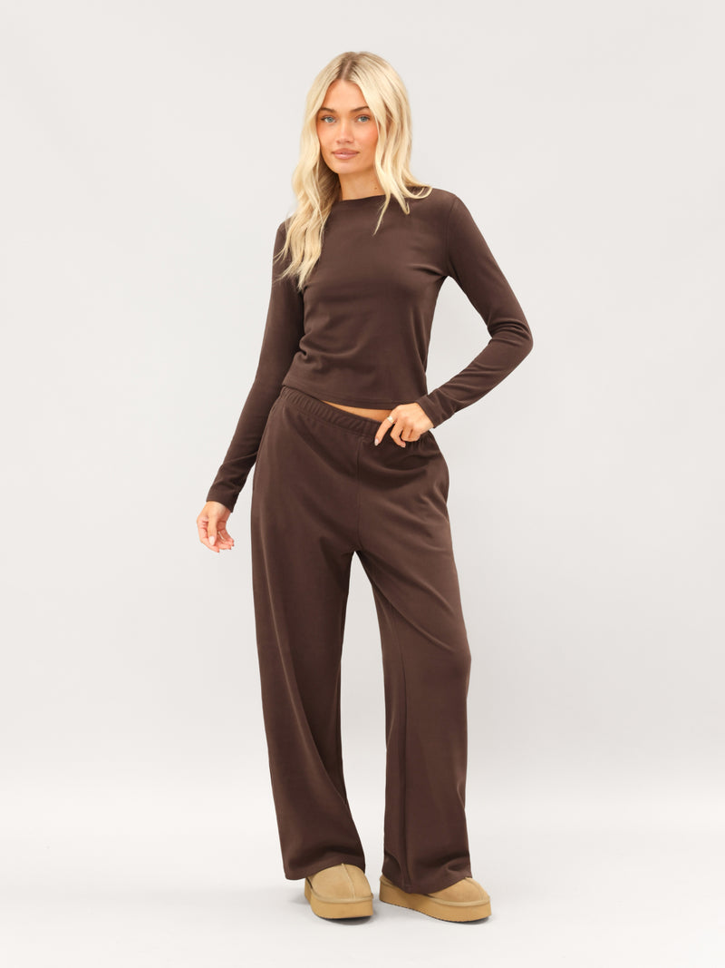 Sadie Long Sleeve Top - Schokoladenbraun