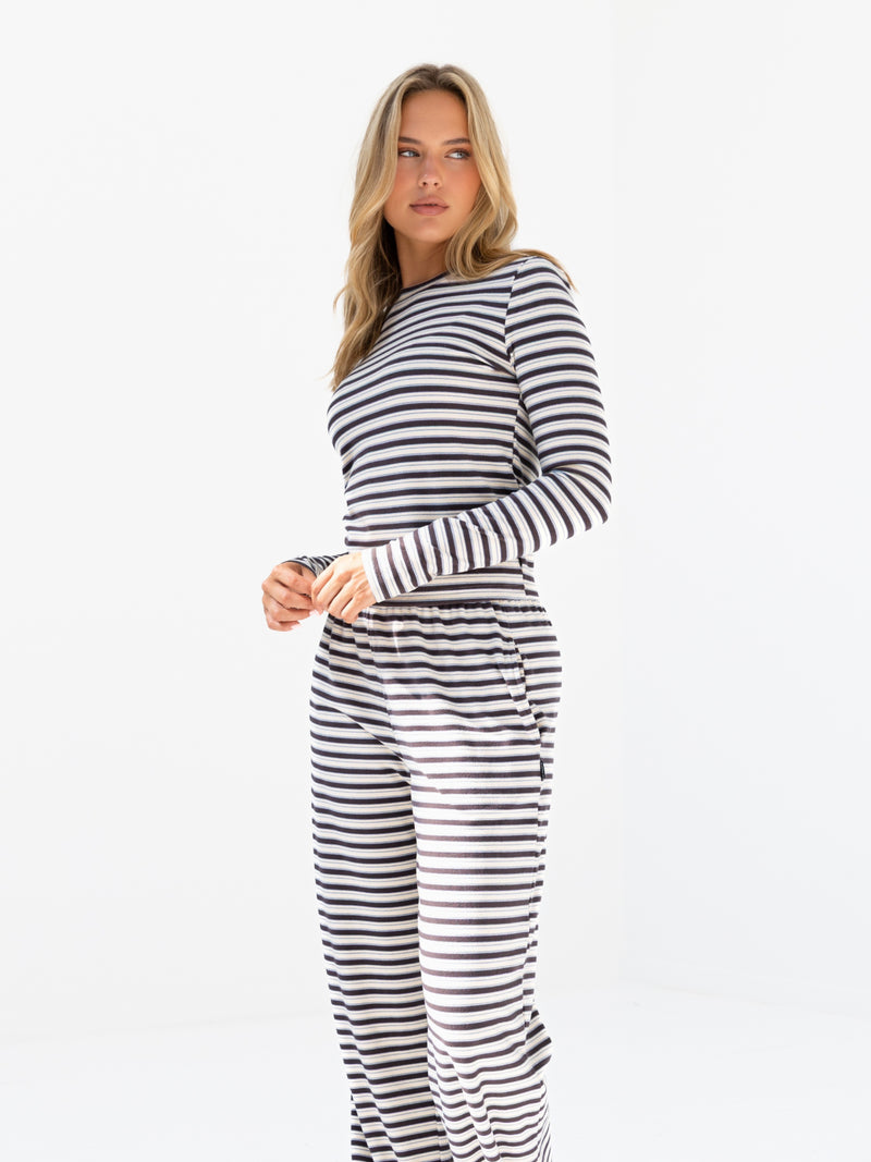 Sadie Stripe Trousers - Anthrazitfarbener Streifen