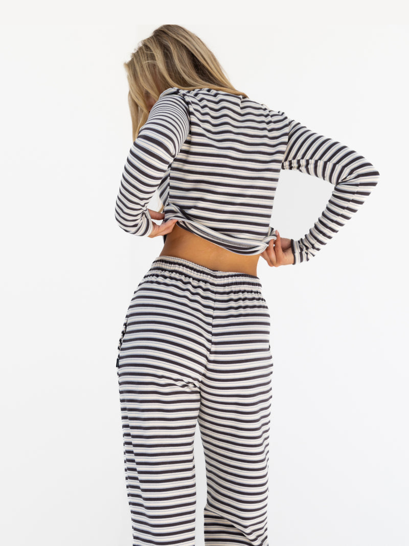 Sadie Stripe Trousers - Anthrazitfarbener Streifen