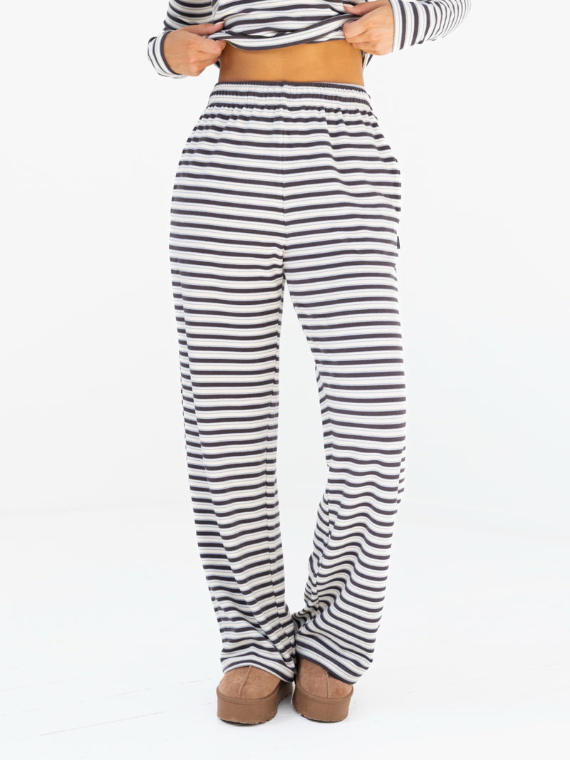 Sadie Stripe Trousers - Anthrazitfarbener Streifen