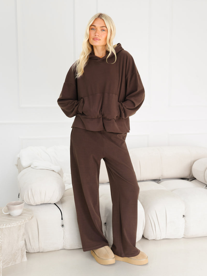 Sadie Wide Leg Trousers - Schokoladenbraun
