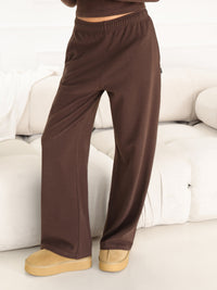 Sadie Wide Leg Trousers - Schokoladenbraun