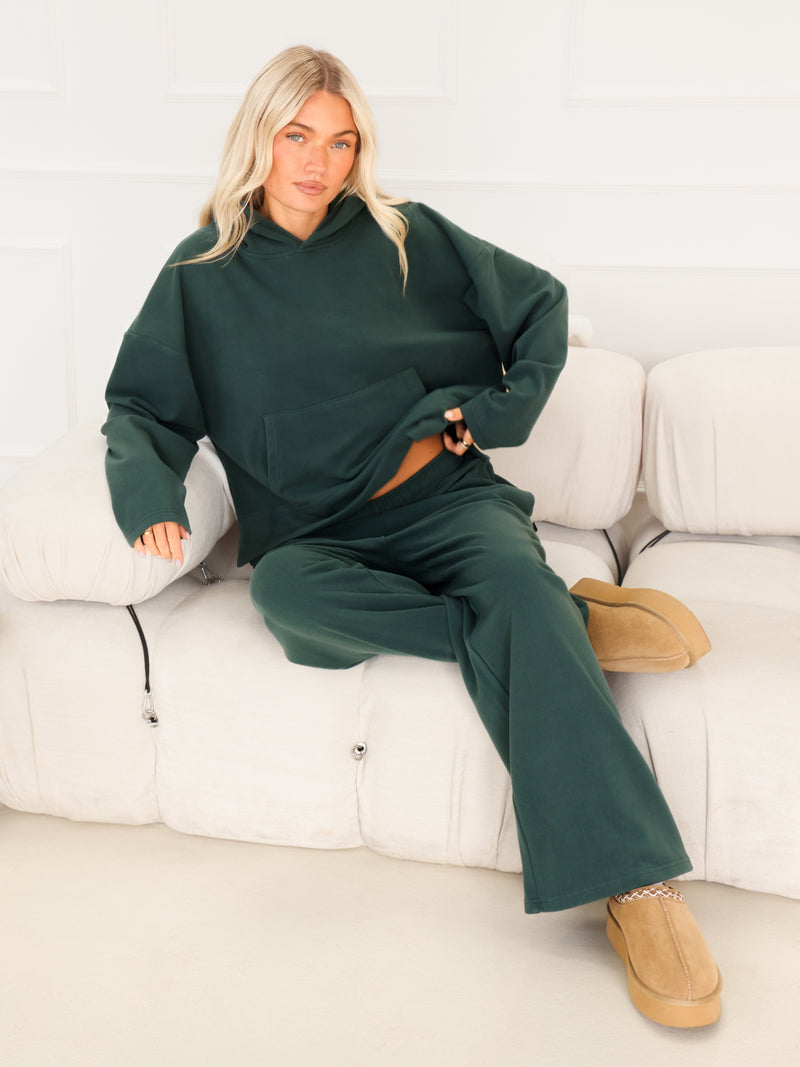 Sadie Wide Leg Trousers - Teal Green