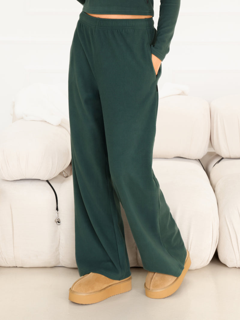 Sadie Wide Leg Trousers - Teal Green