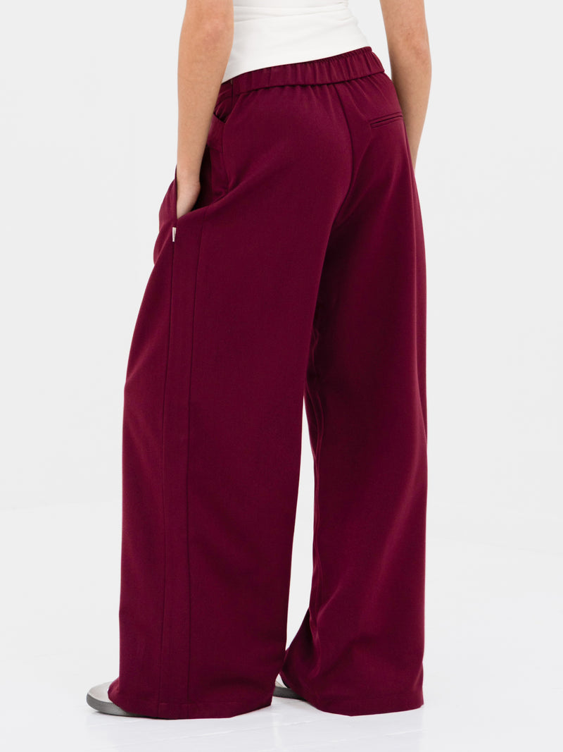 Kady Cross Over Trousers - Burgund