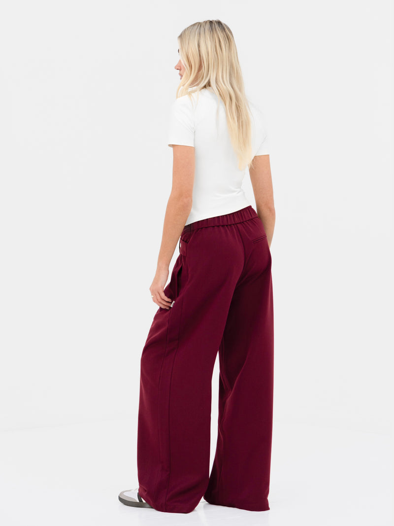 Kady Cross Over Trousers - Burgund