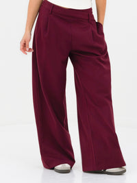 Kady Cross Over Trousers - Burgund