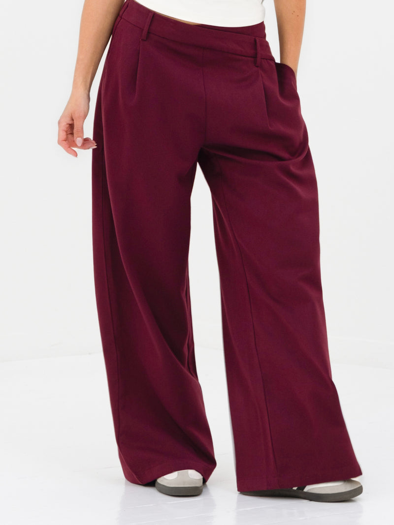 Kady Cross Over Trousers - Hellburgunderrot