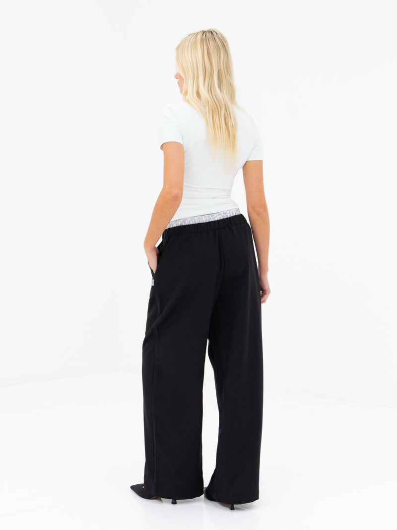 Alana Double Waist Trousers - Schwarz