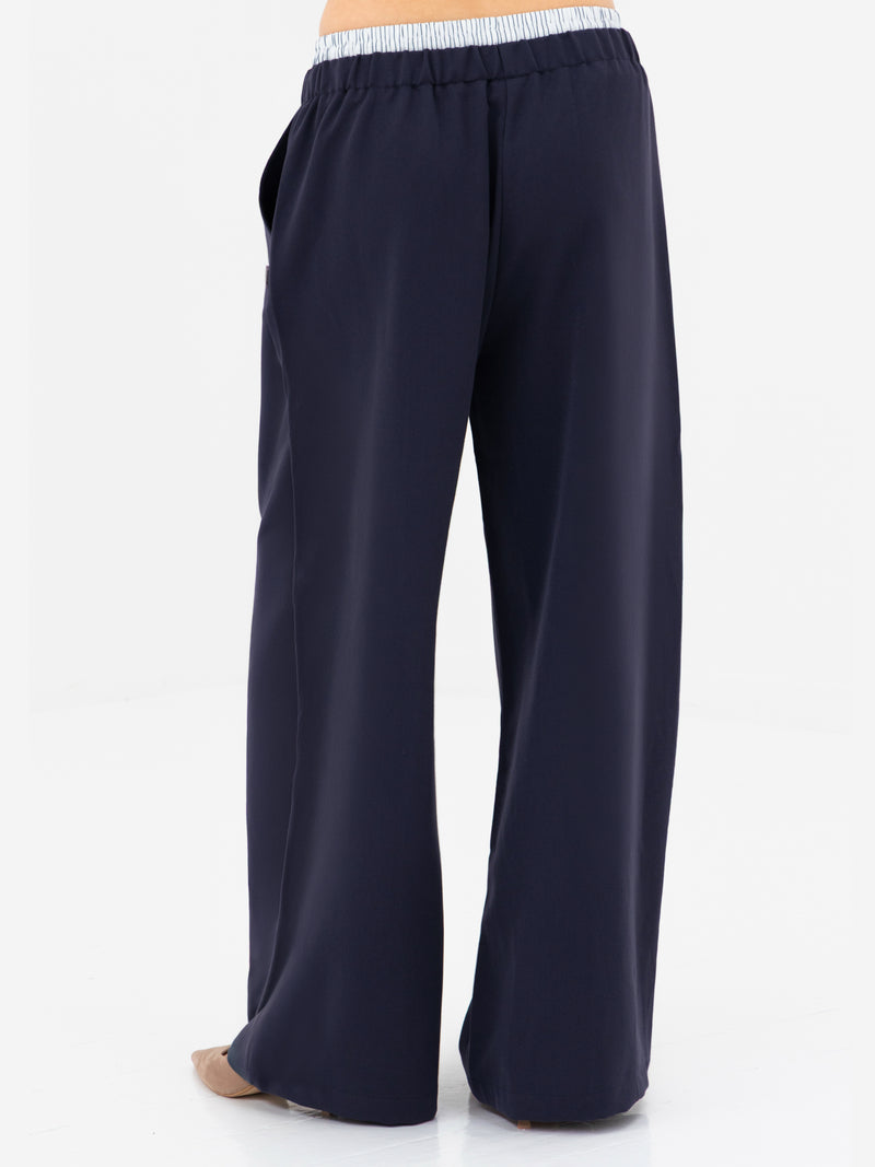 Alana Double Waist Trousers - Zartes Marineblau
