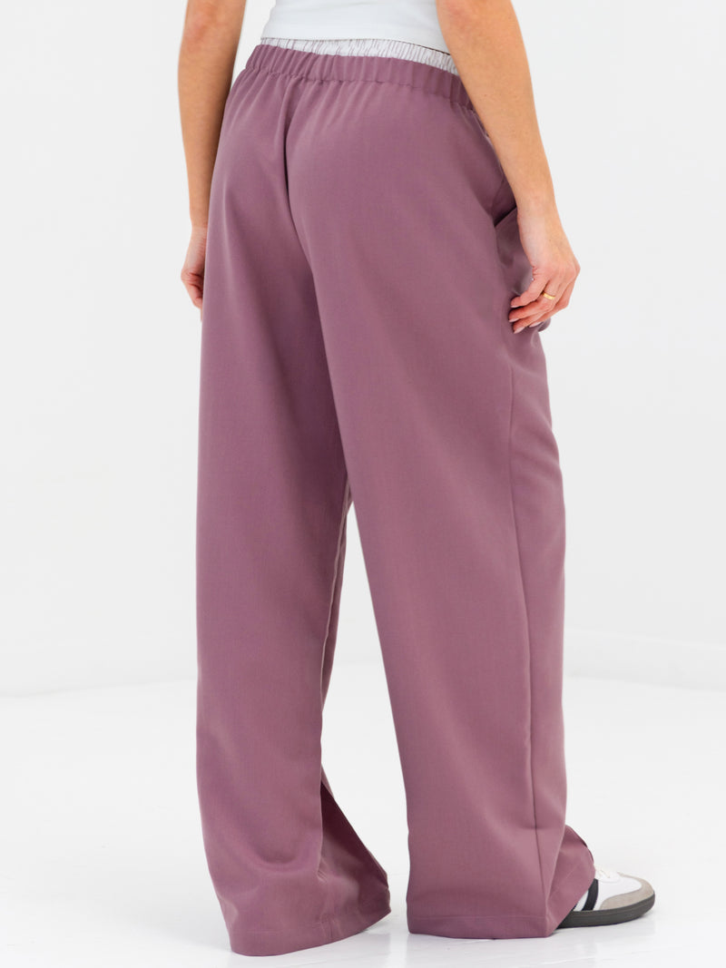 Alana Double Waist Trousers - Dusty Rose