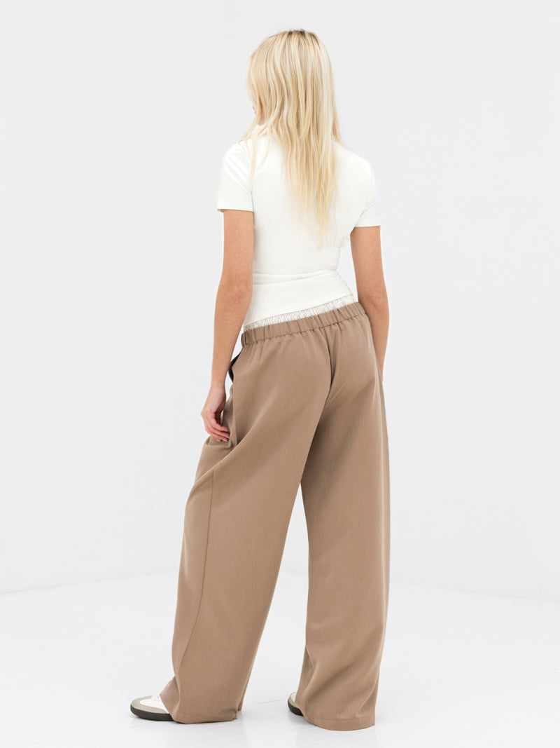 Alana Double Waist Trousers - Bräunen